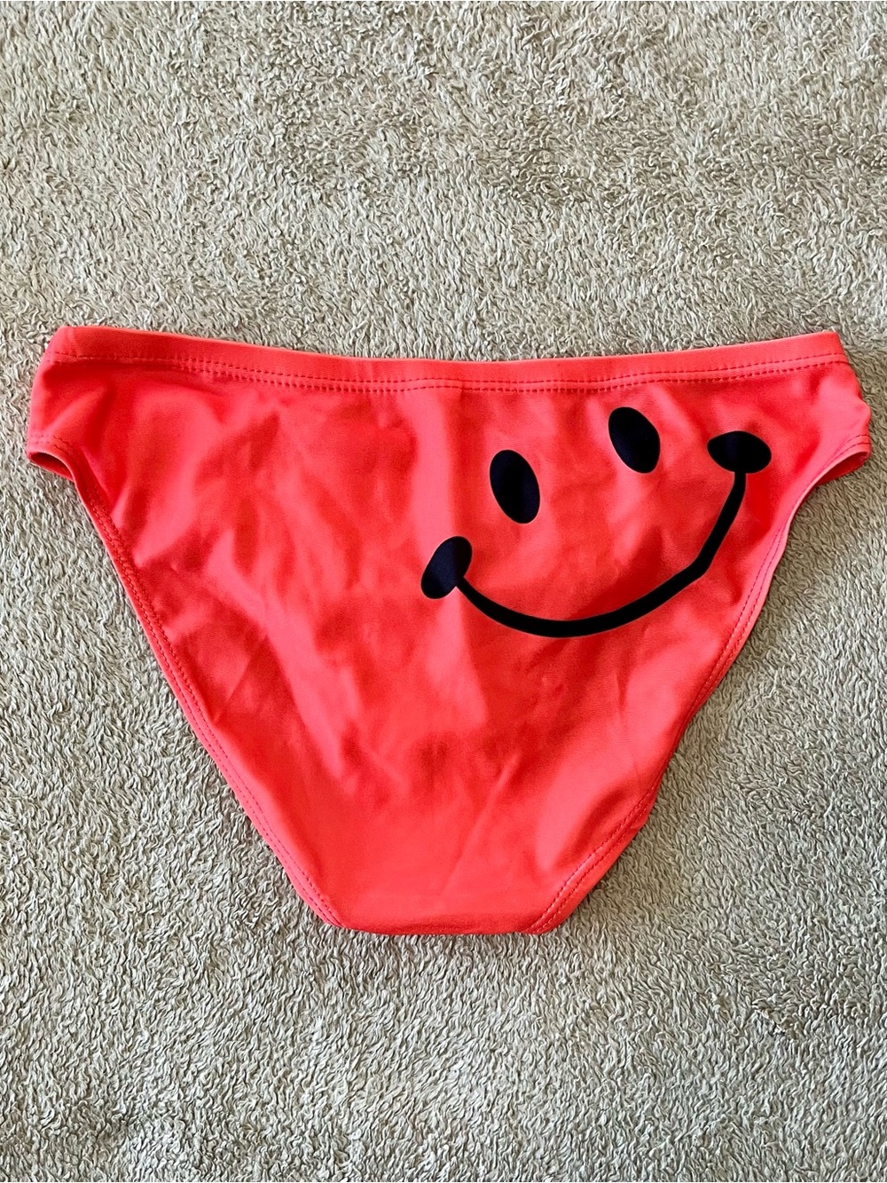 Men's Orange Smiley Swim Briefs